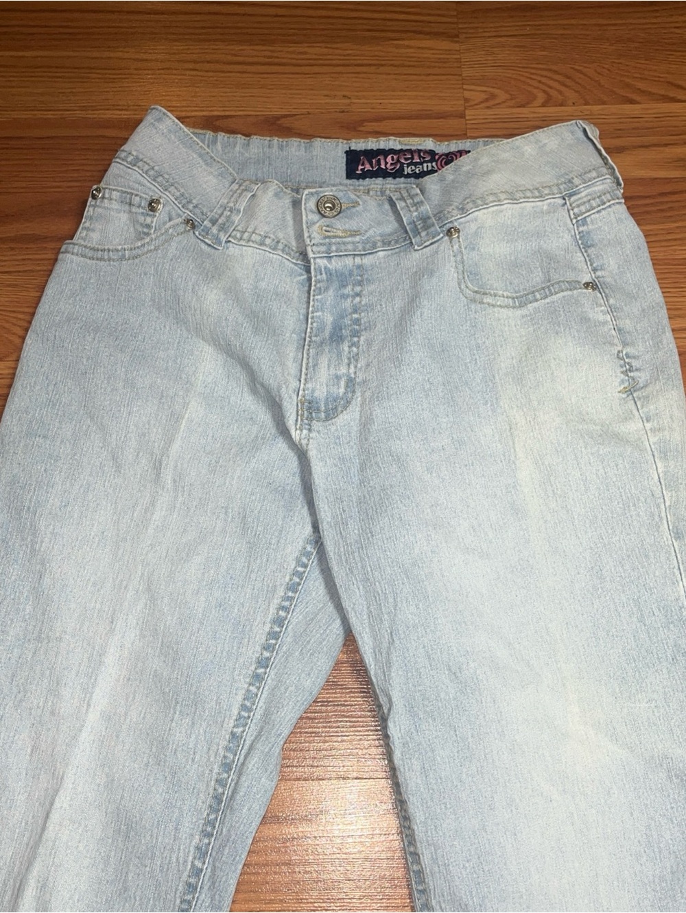 Angels Jeans Pale Blue Relaxed High-Rise Denim size 8